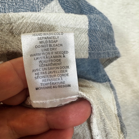 For Cynthia Sleeveless Blouse Womens Size 1X Linen Blend Plaid Western Countrygi - Picture 5 of 8